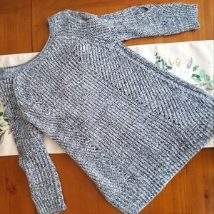 American Rag Blue Marled Back Cutout Sweater